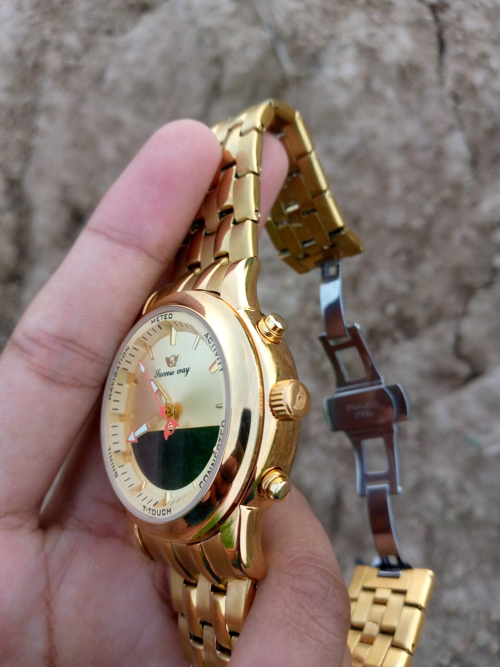 Fashion Digital Watch Full Steel LED Sports Watch Day Date Calendar male Gold Watch - Image 2