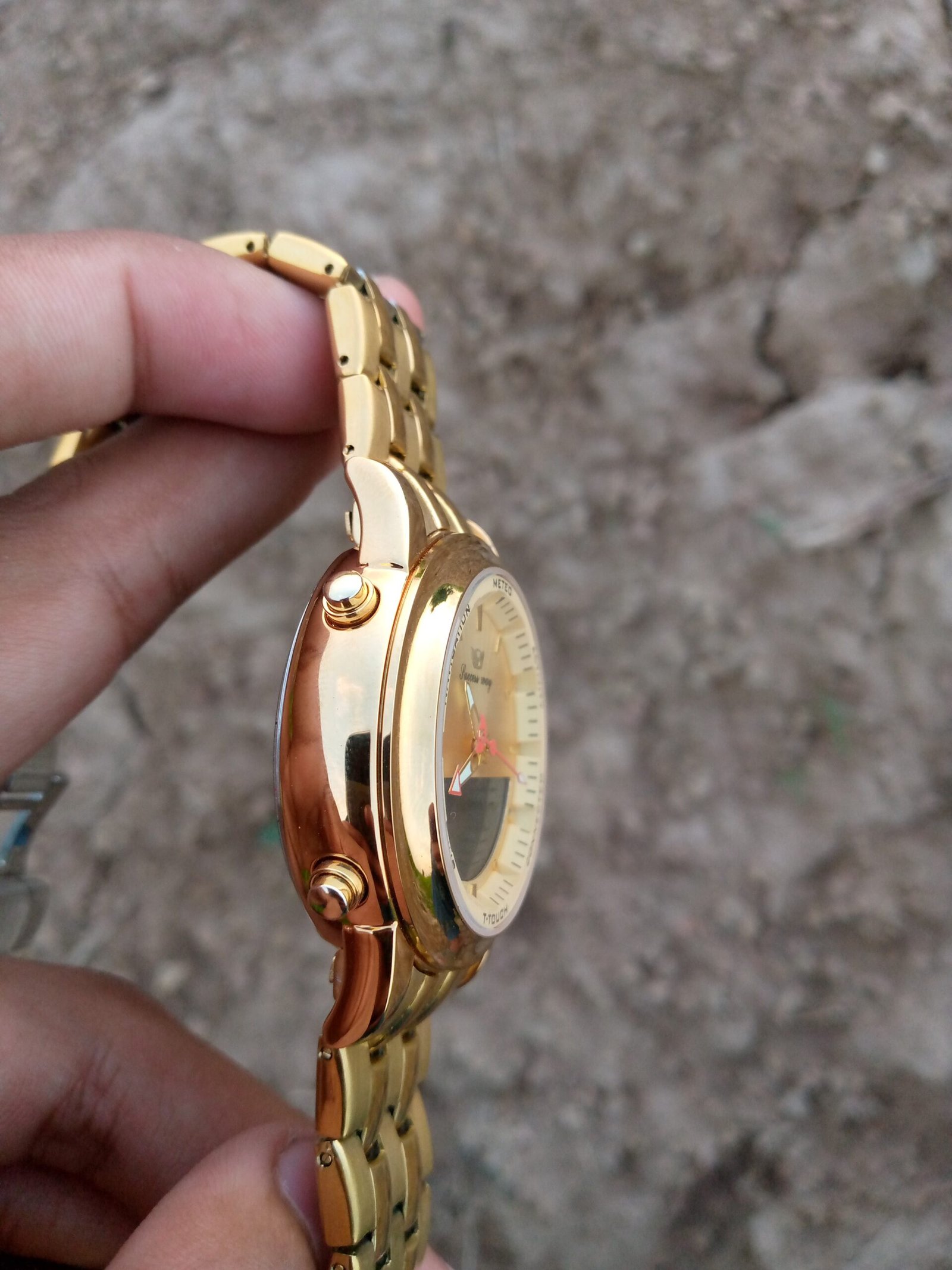 Fashion Digital Watch Full Steel LED Sports Watch Day Date Calendar male Gold Watch - Image 3